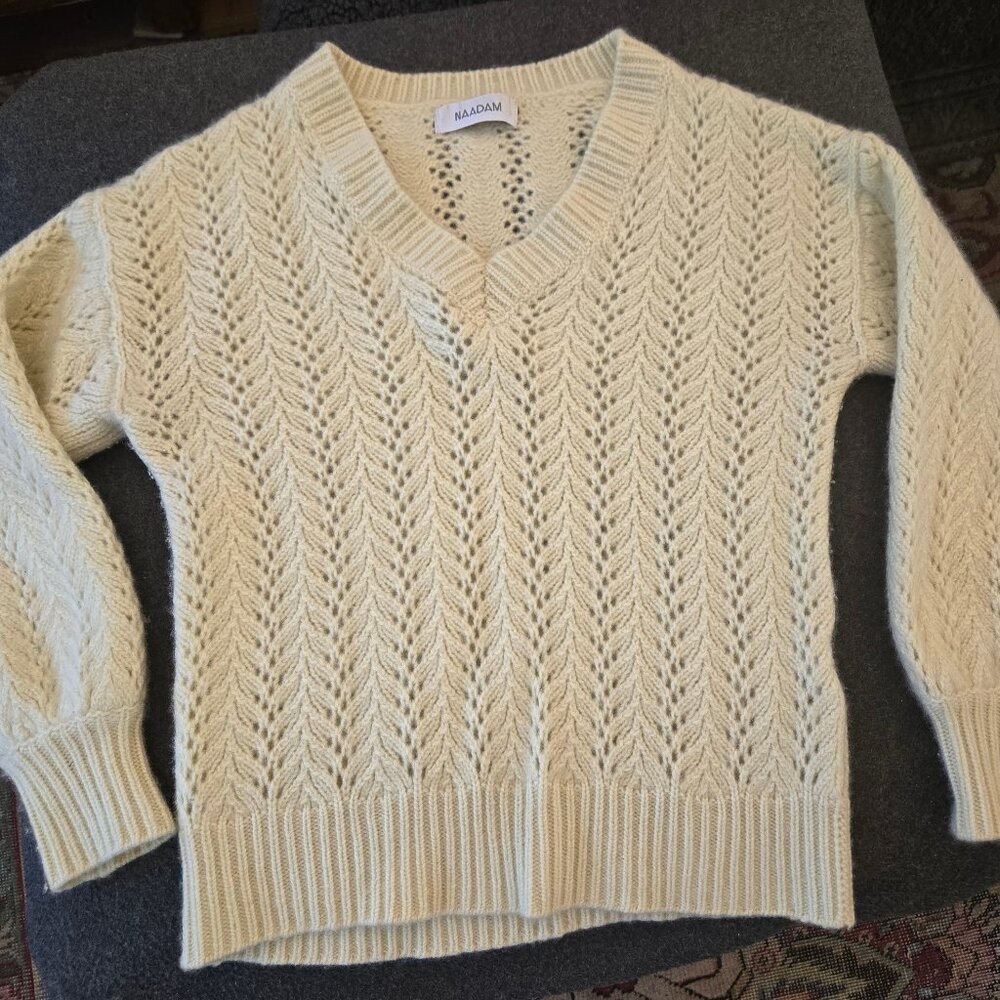 Naadam V-Neck 100% Cashmere Sweater, Sz XS/S